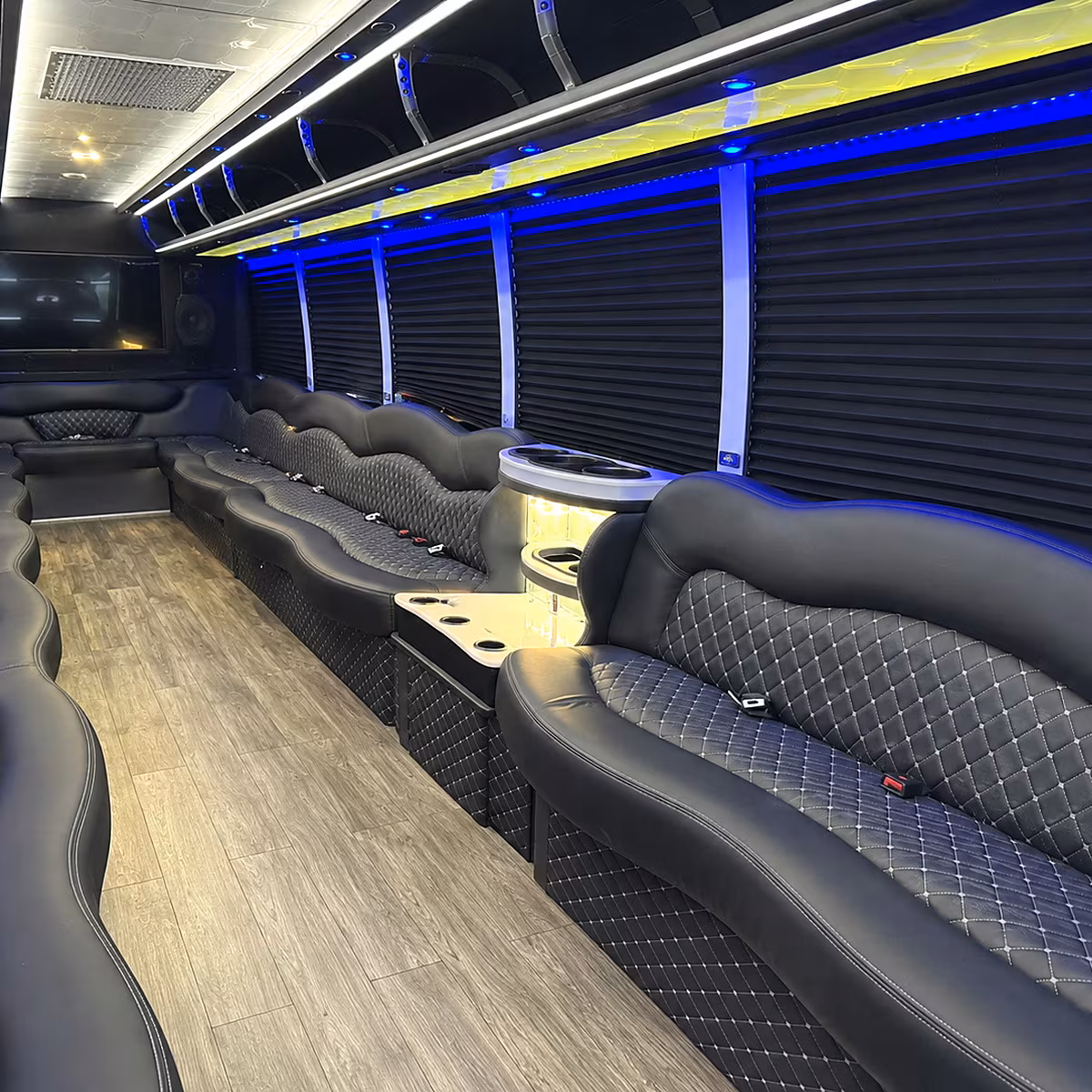 Chandler Private Event Transportation party bus interior