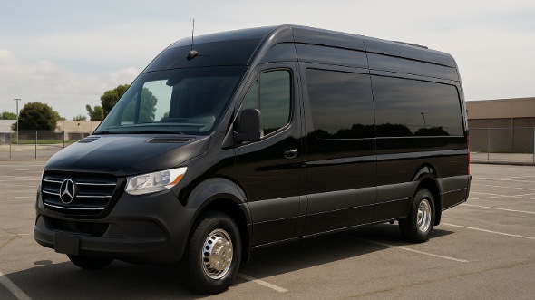 Exterior of Charter Bus Company Avondale's 14 Passenger Sprinter Limousine in Avondale