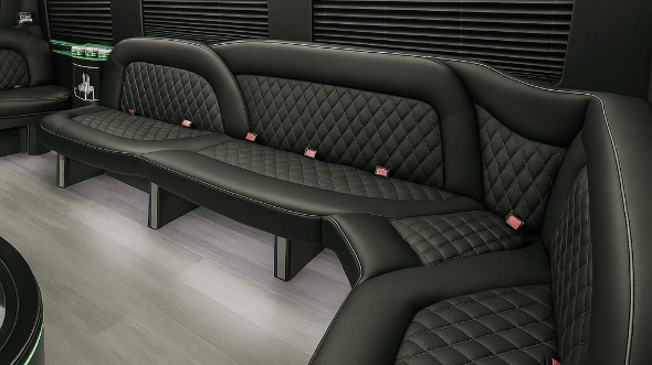 Interior of Charter Bus Company Avondale's 14 Passenger Sprinter Limousine in Avondale