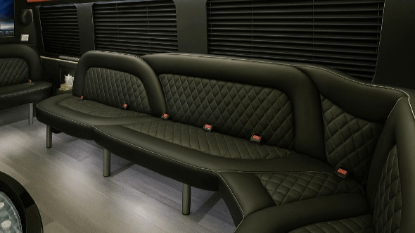 Interior of Charter Bus Company Tempe's 14 Passenger Sprinter Limousine in Tempe