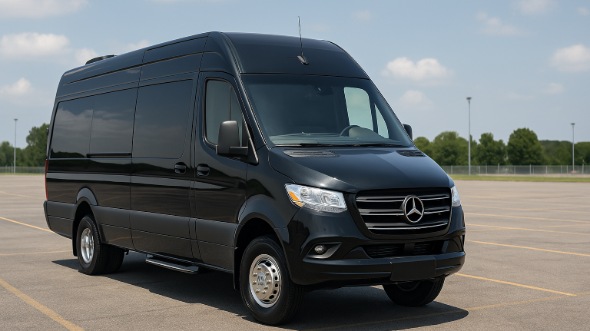 Exterior of Charter Bus Company Scottsdale's 14 Passenger Sprinter Limousine in Scottsdale