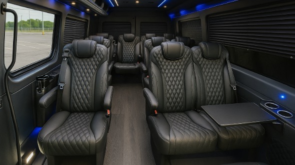 Interior of Charter Bus Company Chandler's 15 Passenger Minibus in Chandler