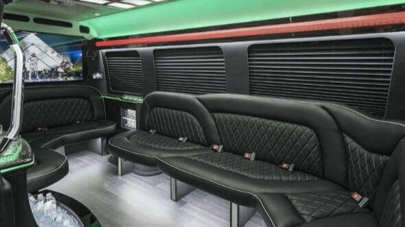 Interior of Charter Bus Company Queen Creek's 15 Passenger Party Bus in Queen Creek