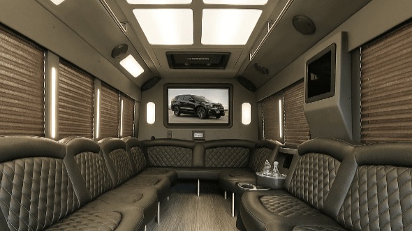 Interior of Charter Bus Company Phoenix's 20 Passenger Party Bus in Phoenix