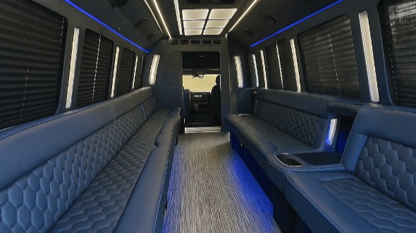 Interior of Charter Bus Company Gilbert's 25 Passenger Party Bus in Gilbert