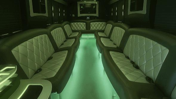 Interior of Charter Bus Company Gilbert's 28 Passenger Party Bus in Gilbert