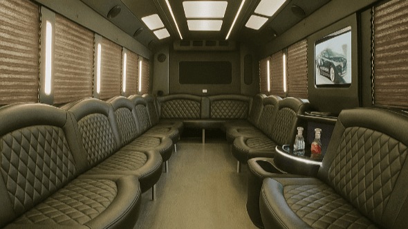 Interior of Charter Bus Company Phoenix's 28 Passenger Party Bus in Phoenix