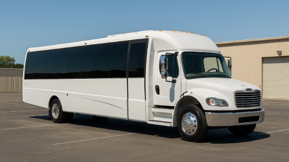 Exterior of Charter Bus Company Queen Creek's 28 Passenger Party Bus in Queen Creek