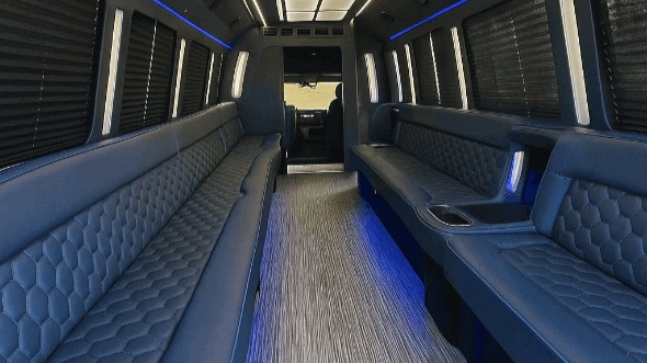 Interior of Charter Bus Company San Tan Valley's 40 Passenger Party Bus in San Tan Valley
