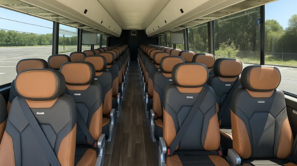 Interior of Charter Bus Company Chandler's 45 Passenger Charter Bus in Chandler
