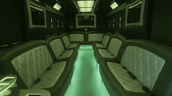 Interior of Charter Bus Company Gilbert's 50 Passenger Party Bus in Gilbert