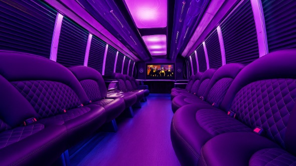 Interior of Charter Bus Company Maricopa's 50 Passenger Party Bus in Maricopa