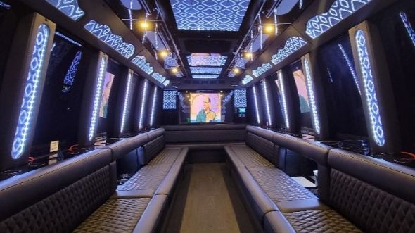 chandler 40 passenger party bus interior